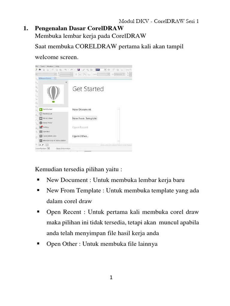 Pengenalan Dasar CorelDRAW untuk Pemula | PDF | Komputer