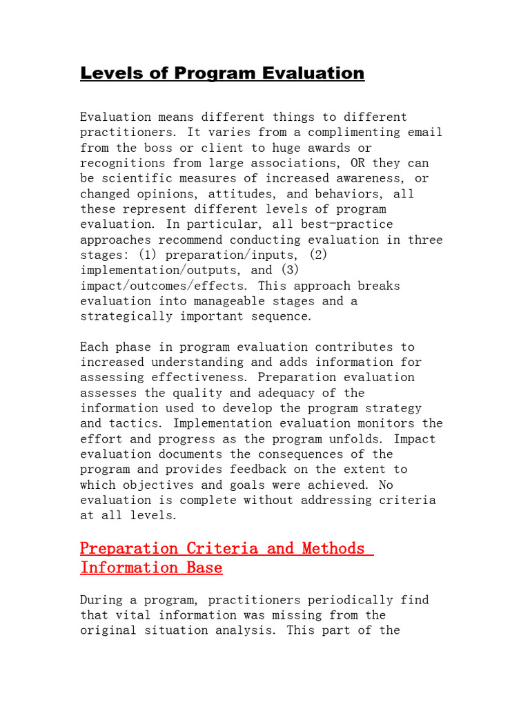 Chap 14 | PDF | Evaluation | Program Evaluation