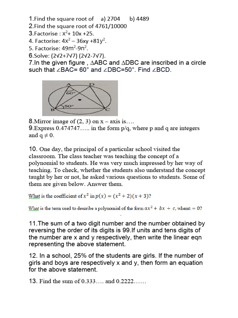 Maths Assignment - X STD | PDF | Teaching Methods & Materials