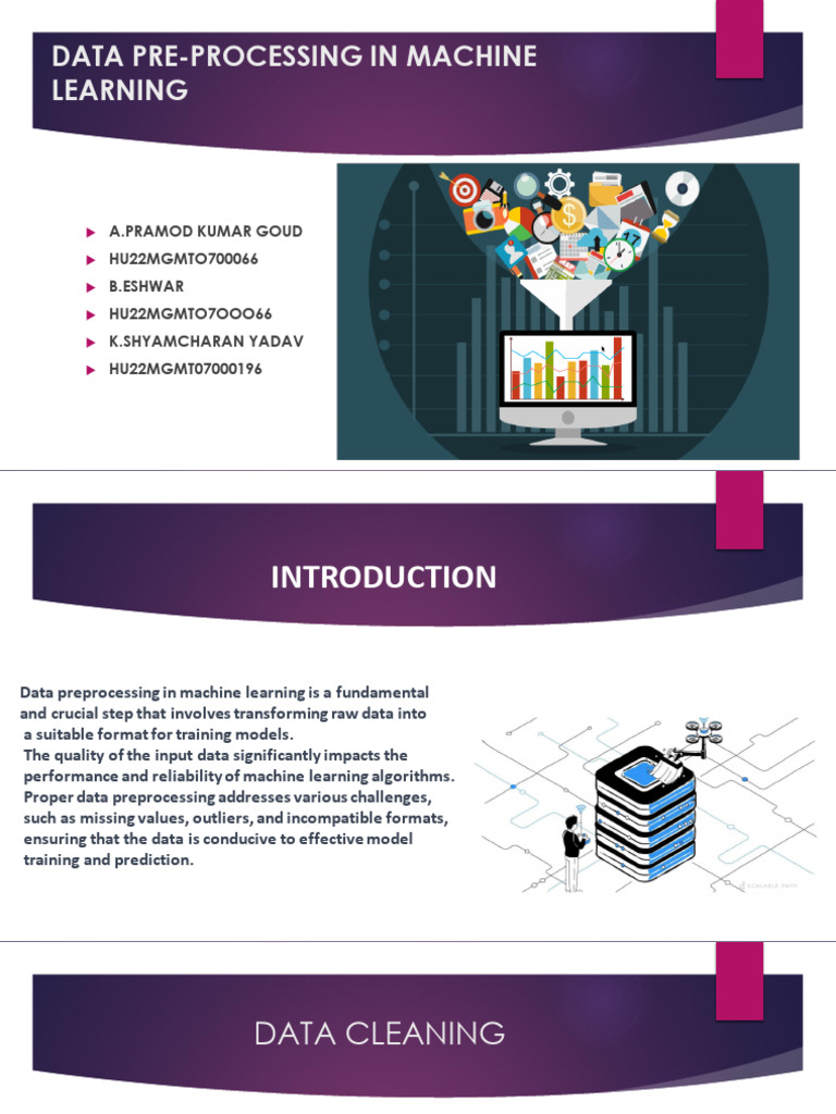 Presentation-2 Data Pre-Processing in Machine Learning | PDF | Machine ...
