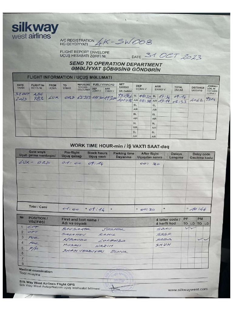 November Effective Block Hours Compresso | PDF