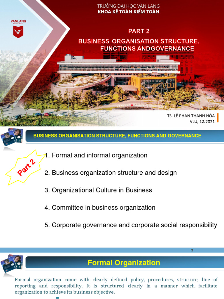 Business Organization Structure Guide | PDF | Corporate Governance ...