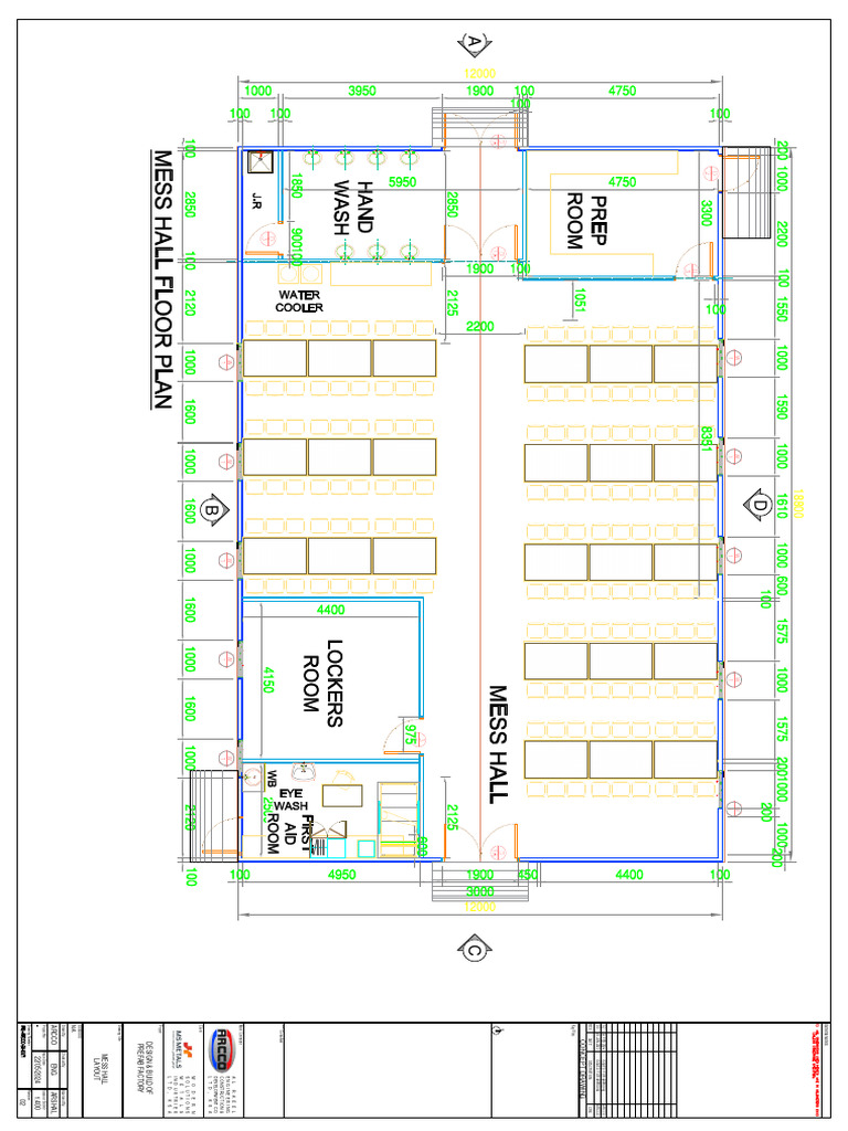 Prefab Factory Mess Hall Layout Drawing | PDF