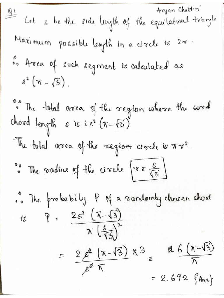 Maths Assignment Aryan Chettri 1265 | PDF