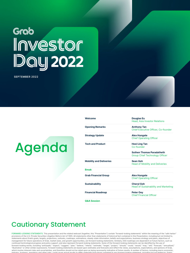 Grab Investor Day Presentation 2022 | Download Free PDF | Expense ...
