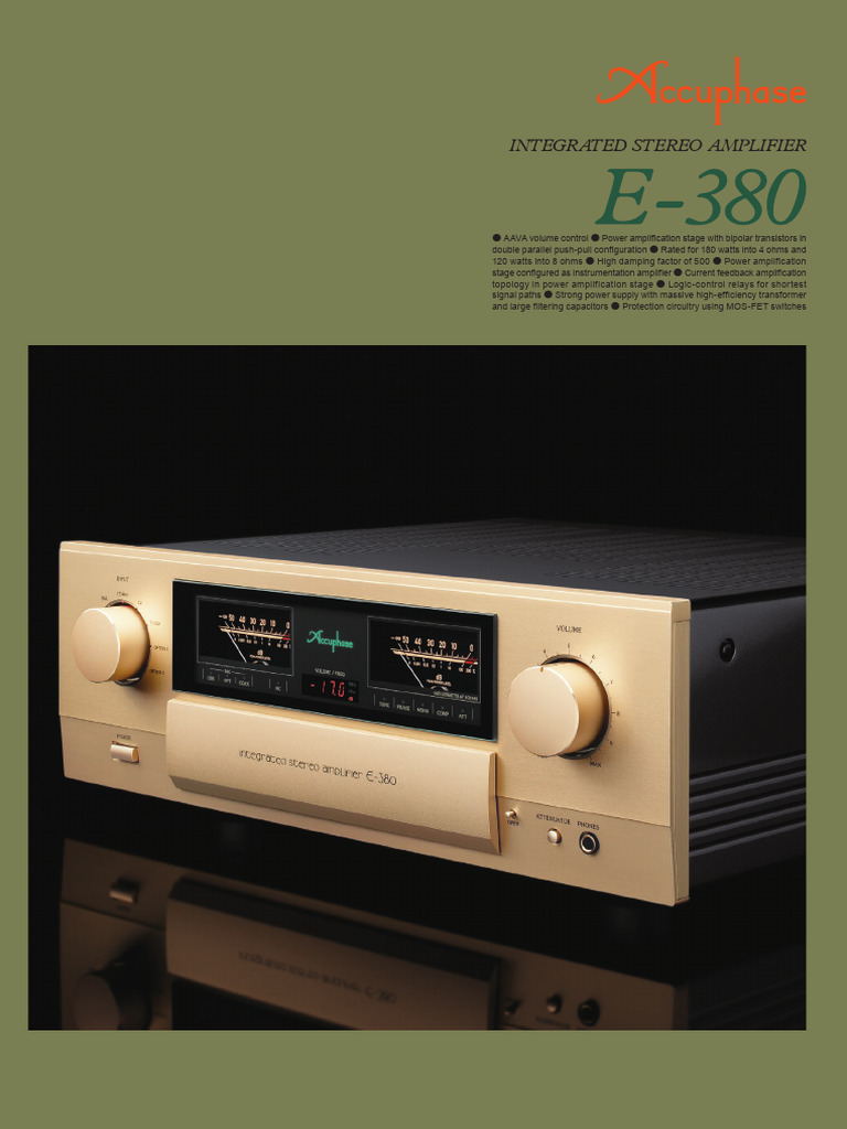 Integrated Stereo Amplifier E-380 Features | PDF | Amplifier | Loudspeaker