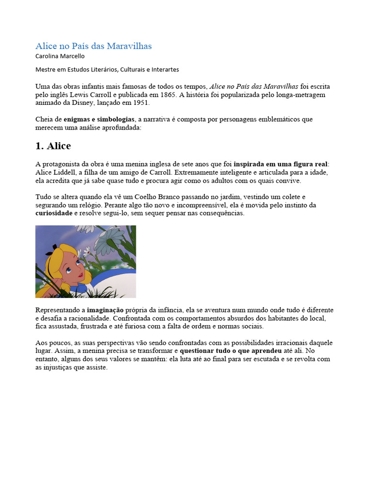 Alice No País Das Maravilhas | PDF | Alice no País das Maravilhas | Lewis  Carroll, image size:768x1024