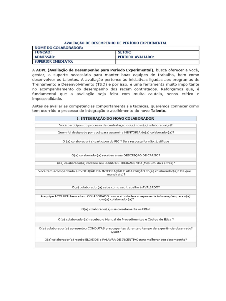 ADPE | PDF | Avaliação de desempenho | Liderança