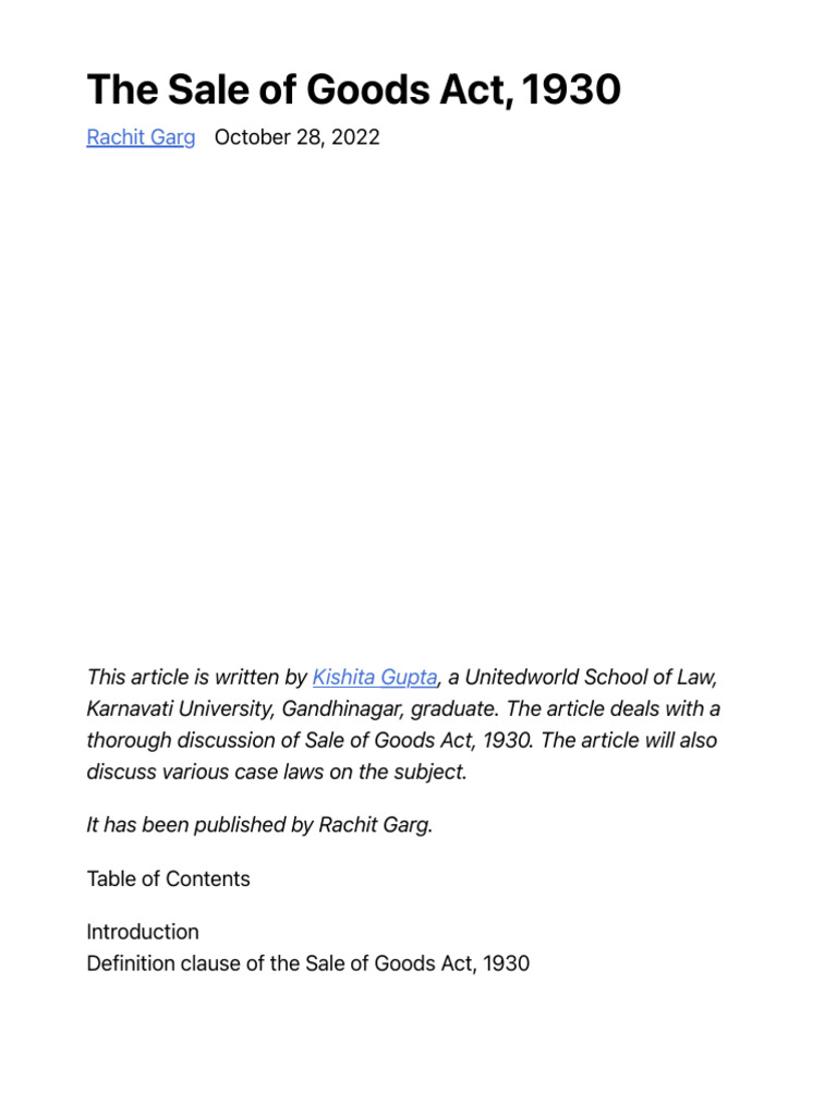 SALES OF GOODS ACT 1930 QUESTIONS AND ANSWERS PDF DOWNLOAD CA FOUNDATION visual data 8