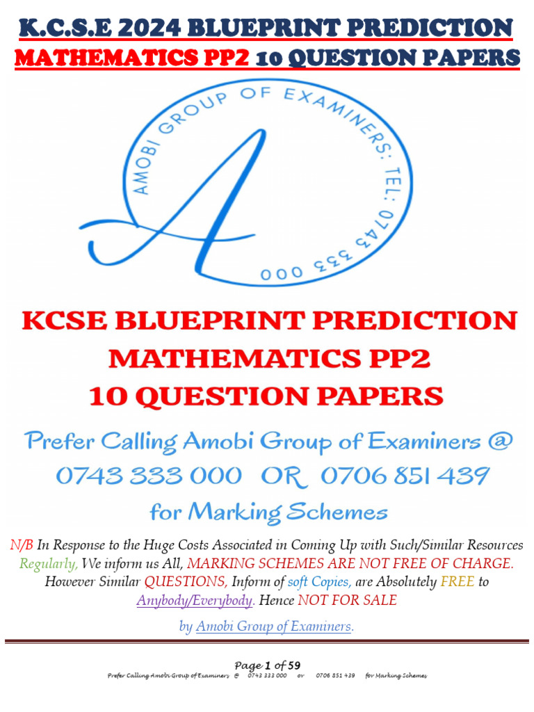 Maths pp2 bp 10 qp kcse prediction pdf area elementary geometry
