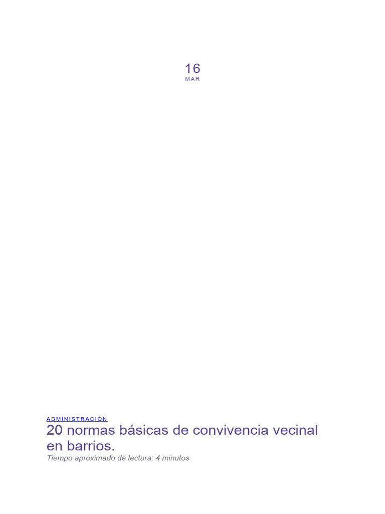 Normas de convivencia en el barrio | PDF | Familia | Salón de clases