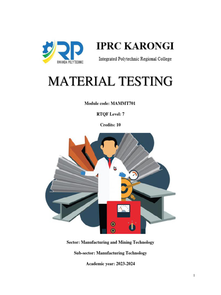 Material Testing Notes Lu1&2&3&4 | PDF | Composite Material | Sampling ...