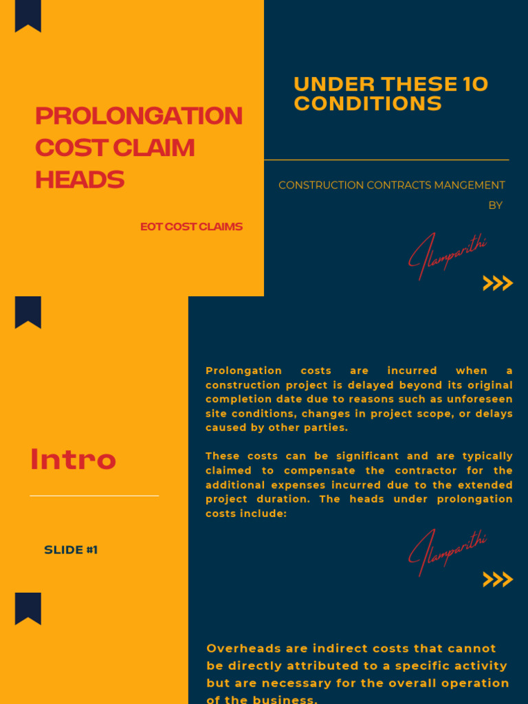 Prolongation Cost Claims in Construction | PDF | Expense | Cost