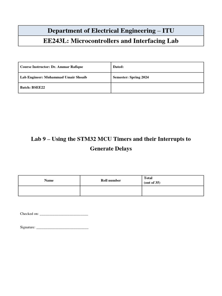 LAB09 Report | PDF | Timer | Microcontroller