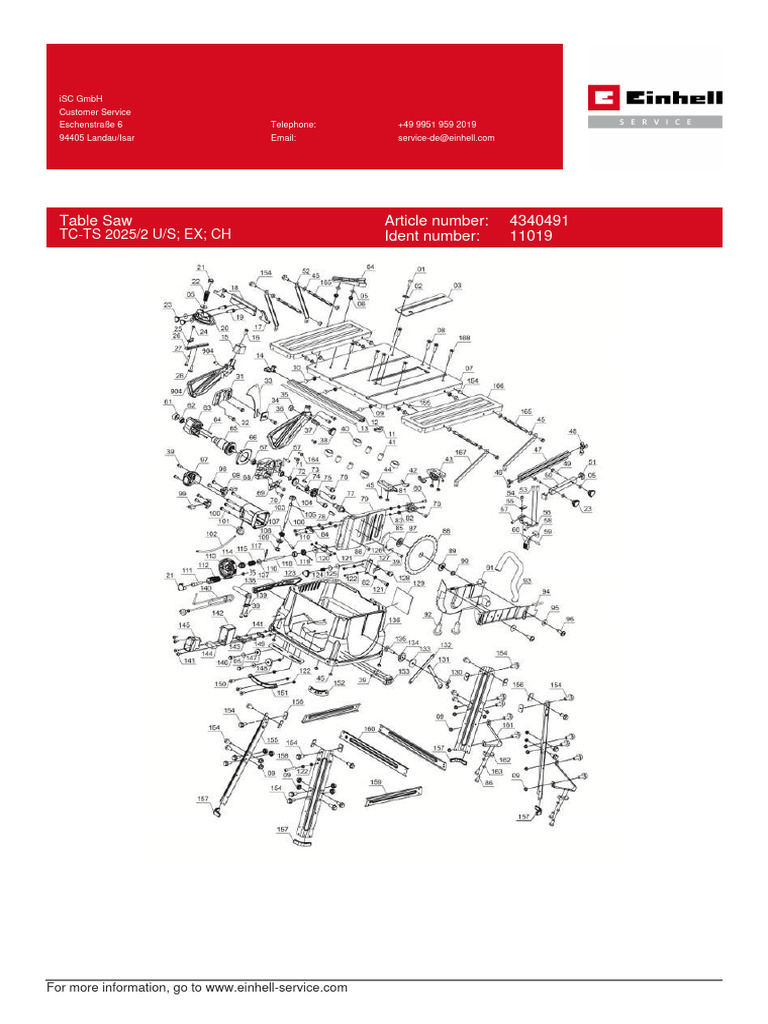 Einhell_TableSaw Download Free PDF Screw Nut (Hardware)