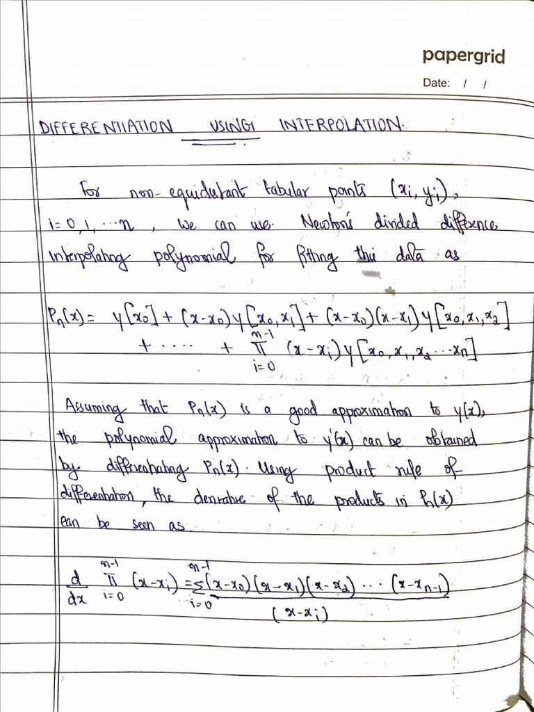 Numerical Differentiation Ii Pdf