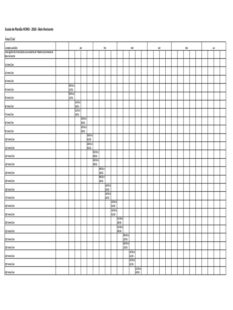 Escala de Plantao Hcmu BH - 1 Semestre 2024 | PDF | Injustiça | Violência