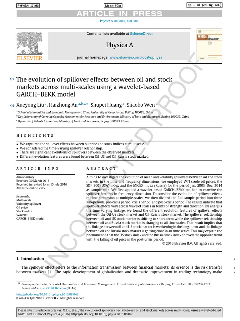 The Evolution of Spillover Effects Between Oil and Stock Markets Across ...