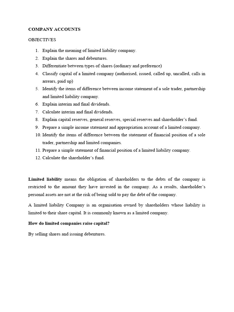 Company Accounts | PDF | Dividend | Stocks
