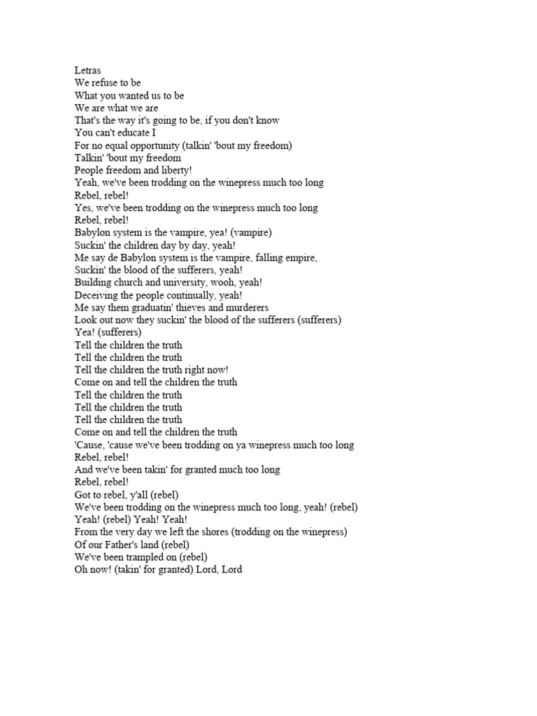 Letras de bob marley | PDF