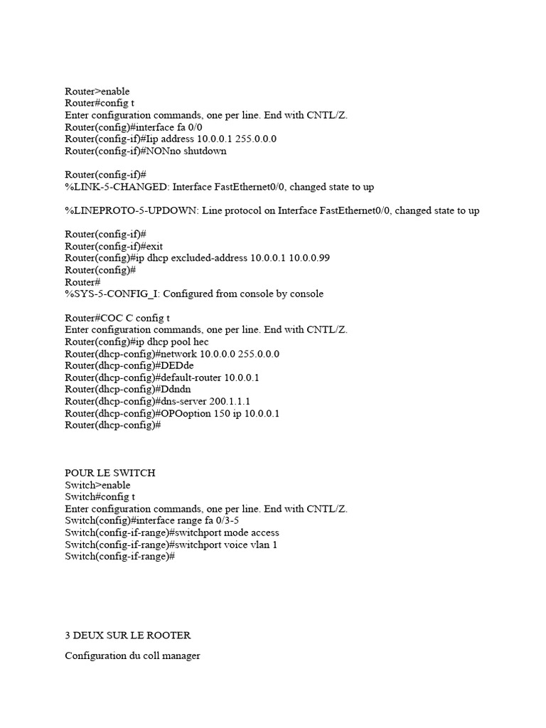 Configuration Ip Téléphonie | PDF | Router (Computing) | Network Socket