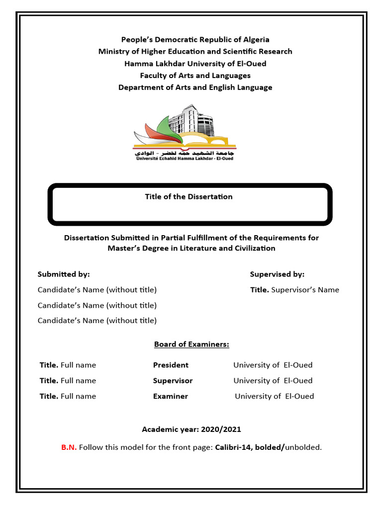 Master's Dissertation Guidelines Template | PDF | Thesis