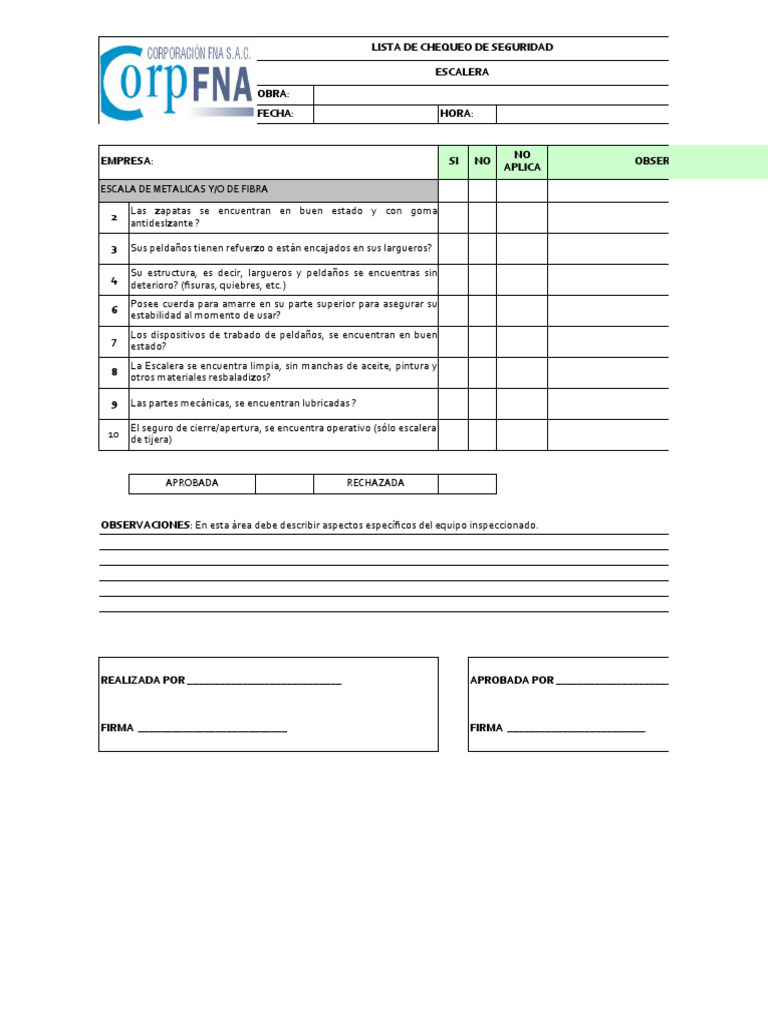 Lista de Chekeo (Chek List) | Descargar gratis PDF | Perforar ...
