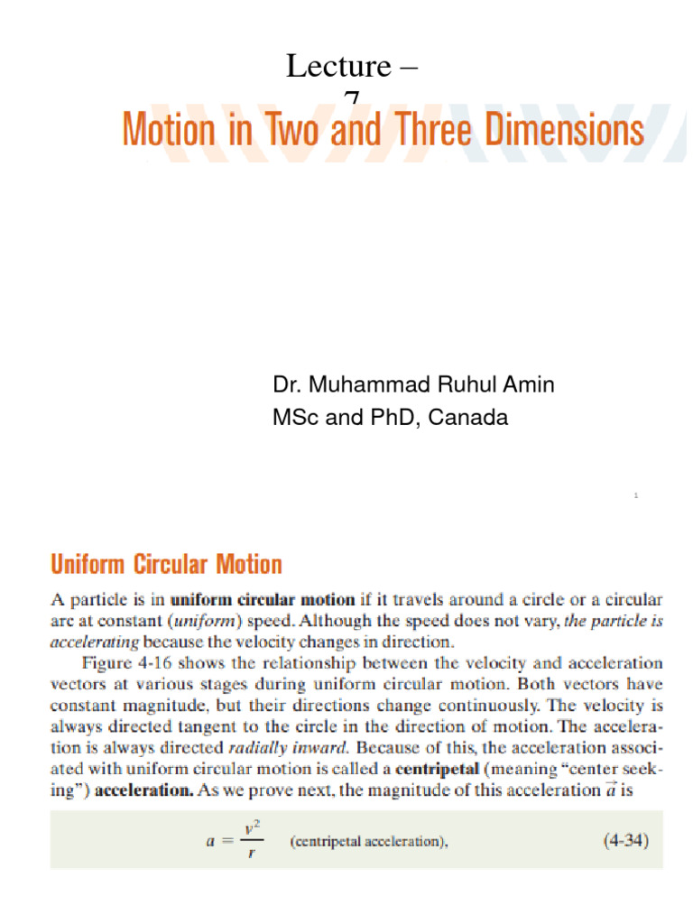 Lecture - 7: Dr. Muhammad Ruhul Amin MSC and PHD, Canada | PDF