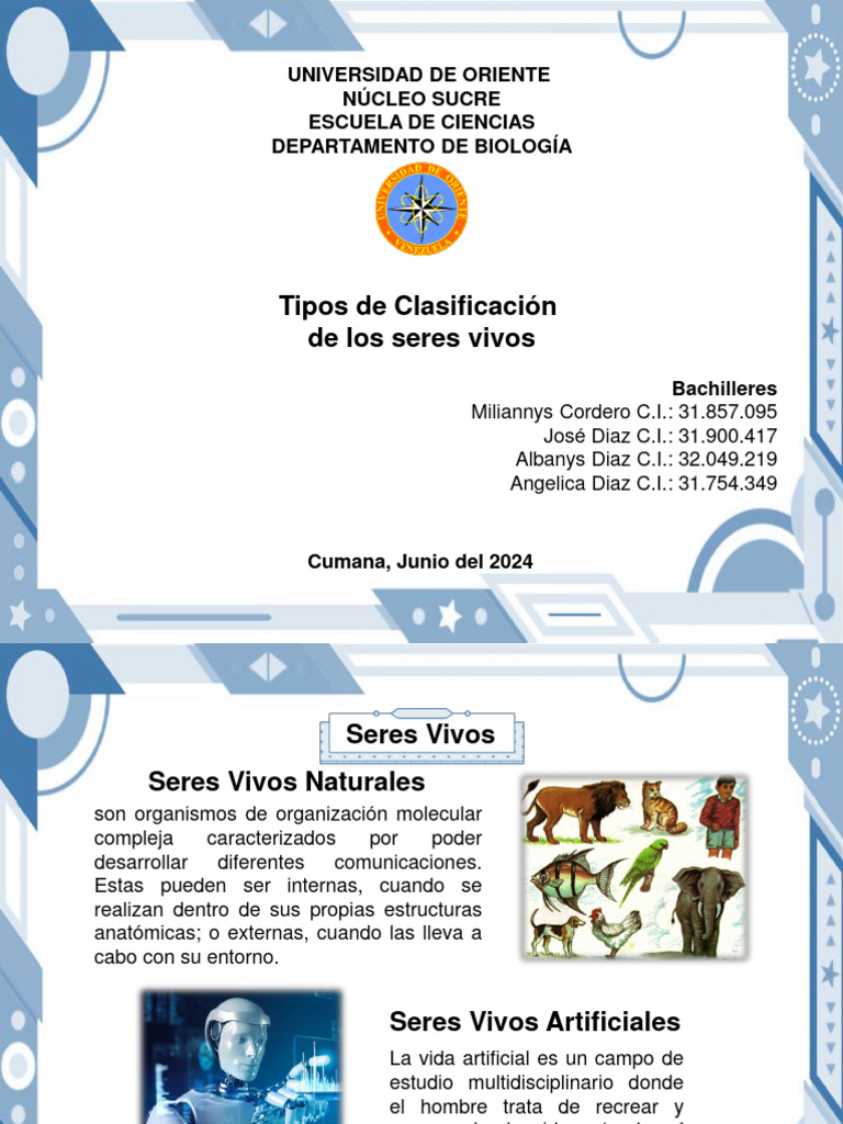 Diapositivas Clasificacion De Los Seres Vivos Pdf Filogenética