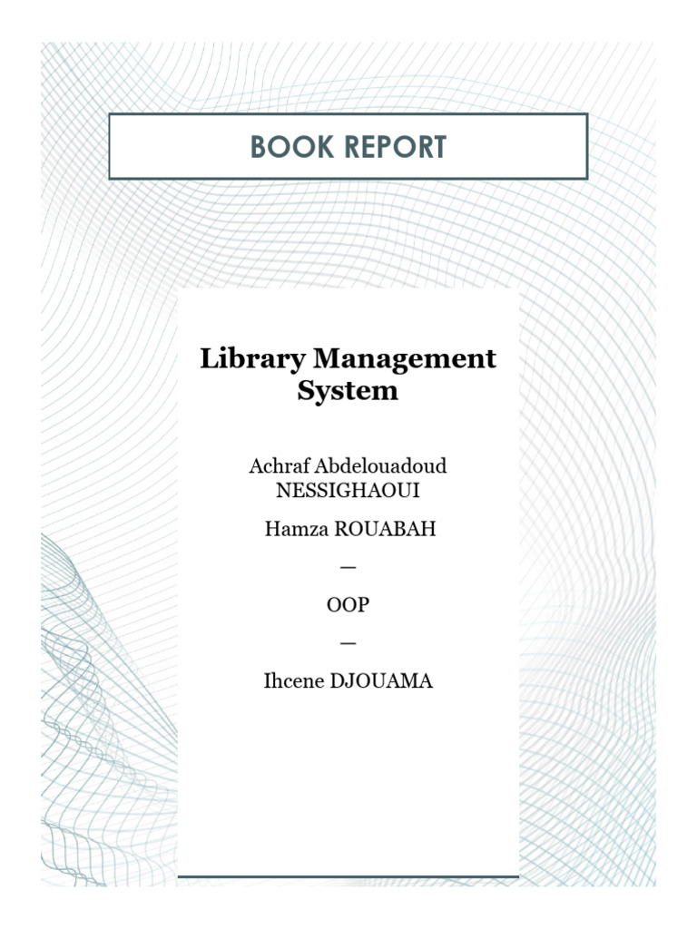 Library Management System Project Report | PDF | Databases | Library ...