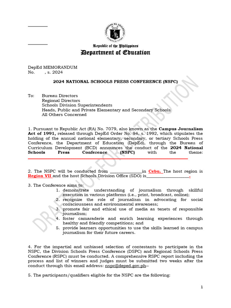 2024 NSPC Guidelines and Schedule | PDF | Plagiarism | Information