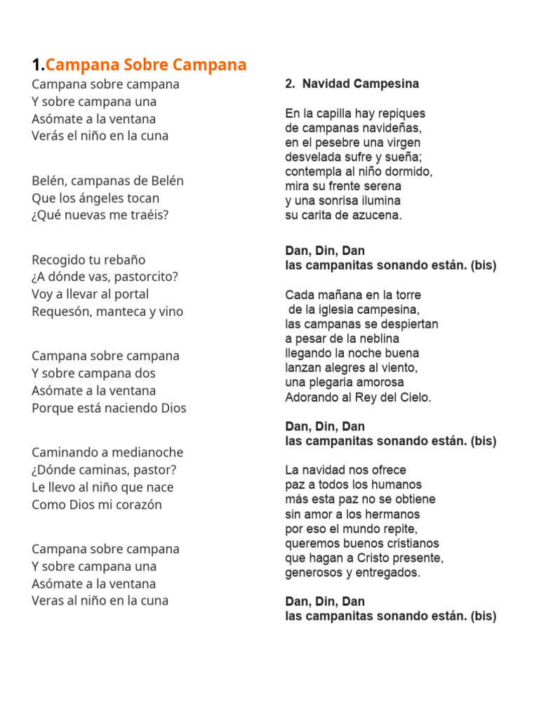 Villancicos y Campanas Navideñas | PDF | María, madre de Jesús | Navidad
