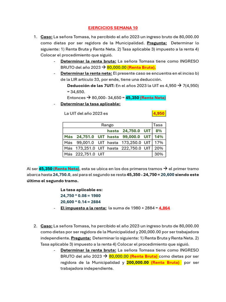 Cálculo de Impuestos a la Renta 2021-2023 | PDF | Impuesto sobre la ...