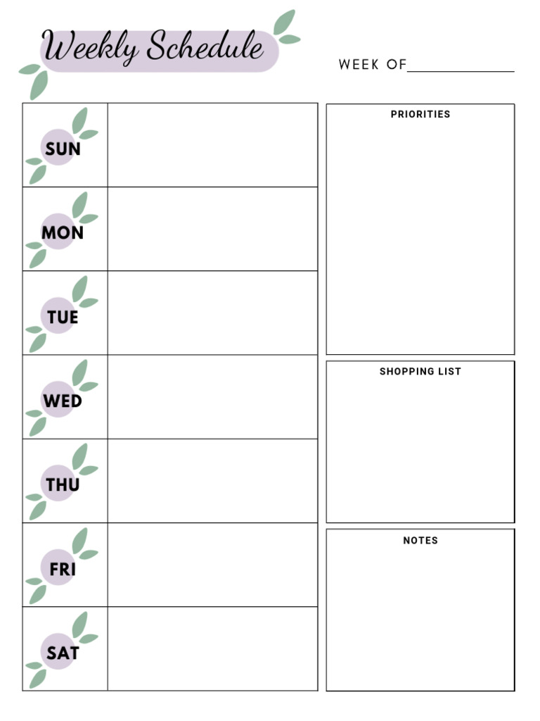 Scheduled Printable | PDF