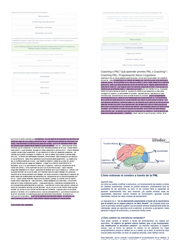 Coaching o PNL | PDF | Pensamiento | Aprendizaje
