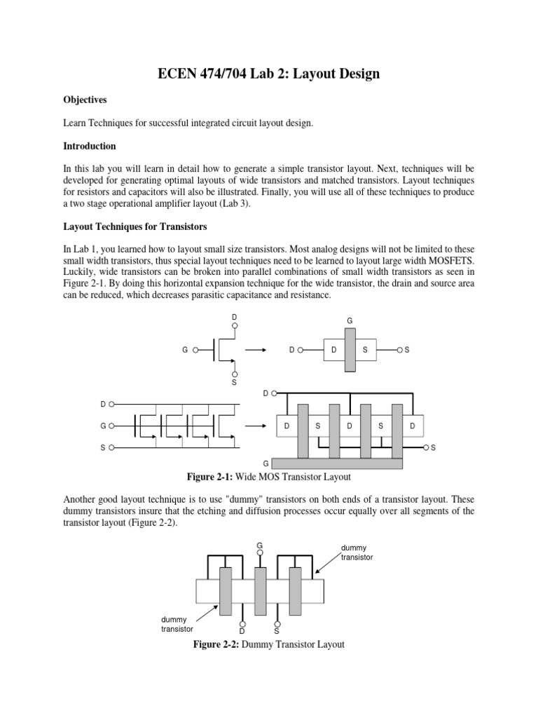Transistor Layout Techniques Overview | PDF | Capacitor | Transistor