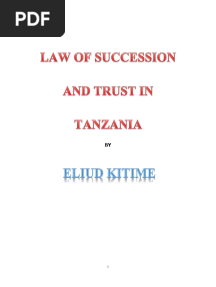 Eliud Kitime, Law of Succession and Trust in Tanzania
