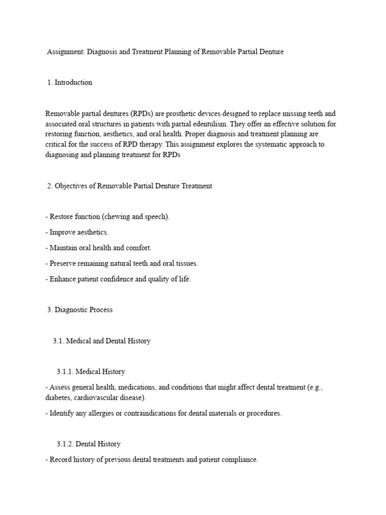 RPD Diagnosis and Treatment Planning Guide | PDF | Dental Anatomy ...