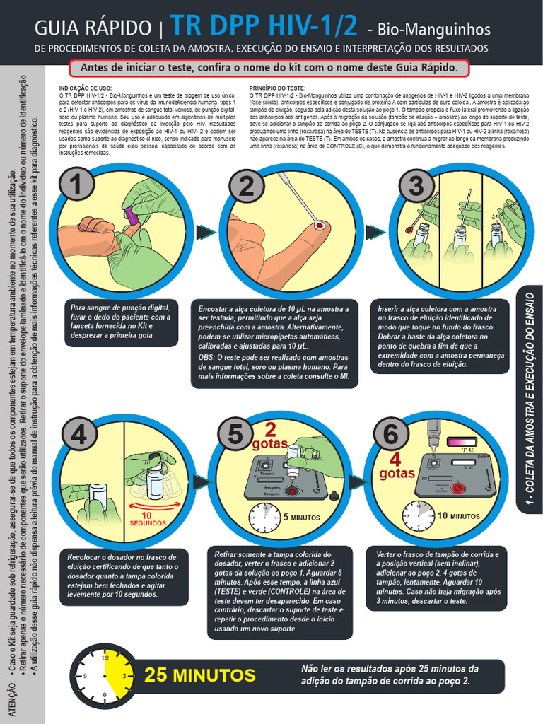 Guia Rápido: Teste HIV Bio-Manguinhos | PDF | HIV | HIV/AIDS