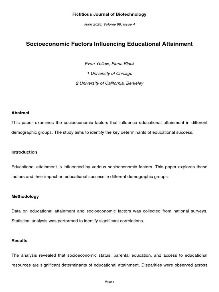 Socioeconomic Factors in Education Success | PDF | Social Science
