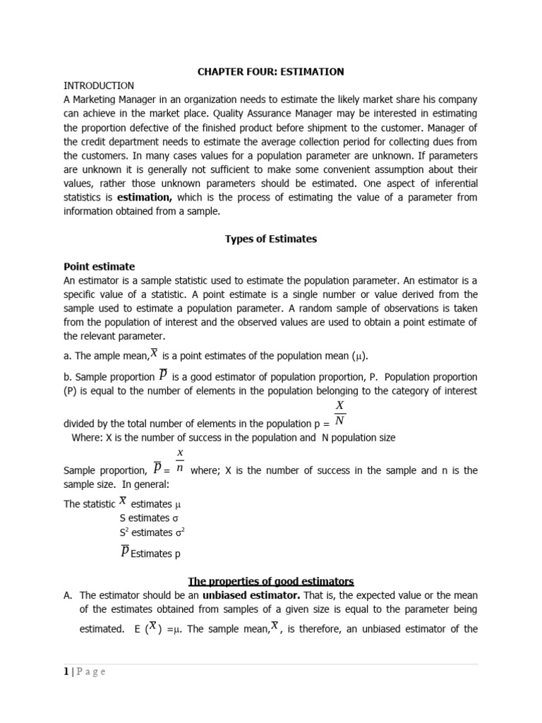 Estimation Techniques in Statistics | PDF | Estimator | Bias Of An ...