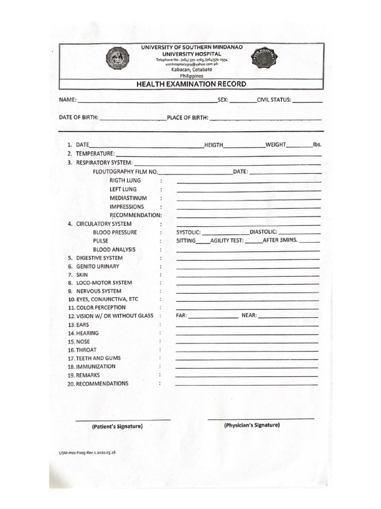 Health and Patient Record | PDF