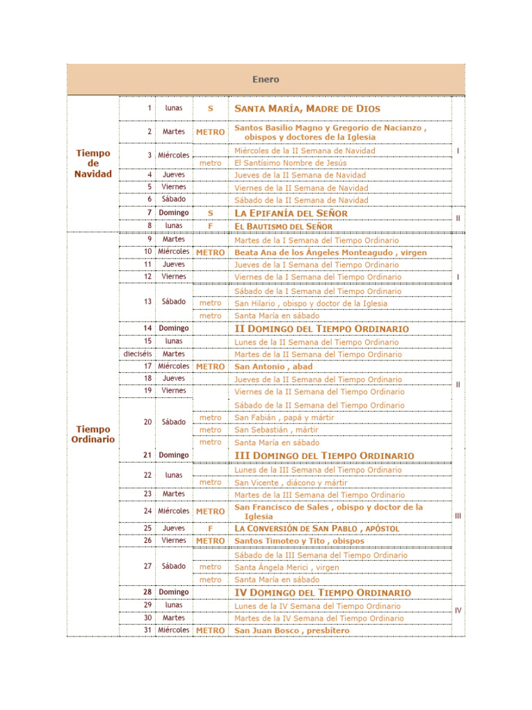 Calendario Liturgico | PDF | Prestado | Pascua de Resurrección