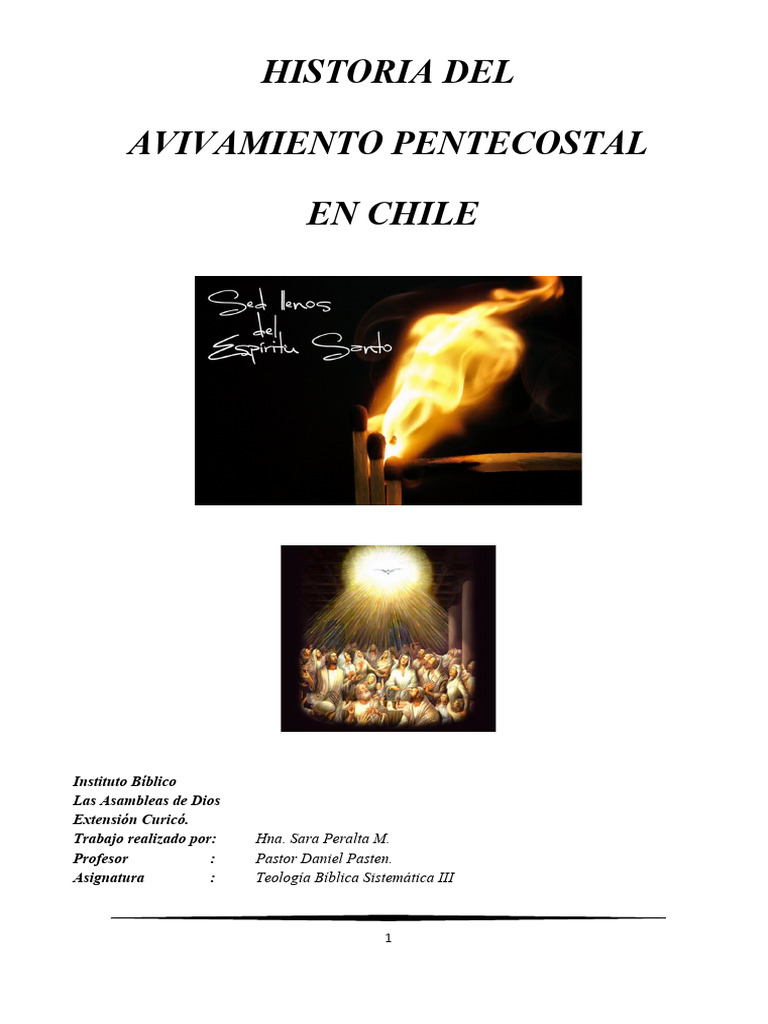 Historia del Avivamiento Pentecostal en Chile | PDF | Pentecostalismo ...