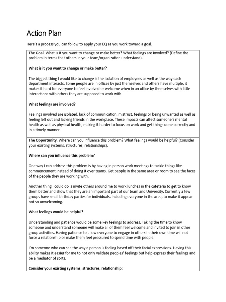 Grad 686 Action Plan Next Steps | Download Free PDF | Empathy ...