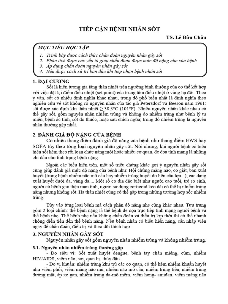 Handout Tiep Can BN Sot | PDF