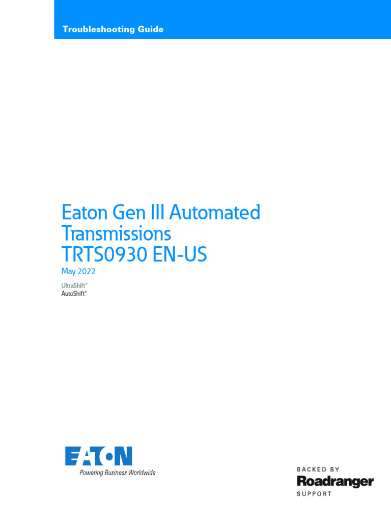 Eaton Gen 3 Autoshift Ultrashift Automated Transmission Troubleshooting