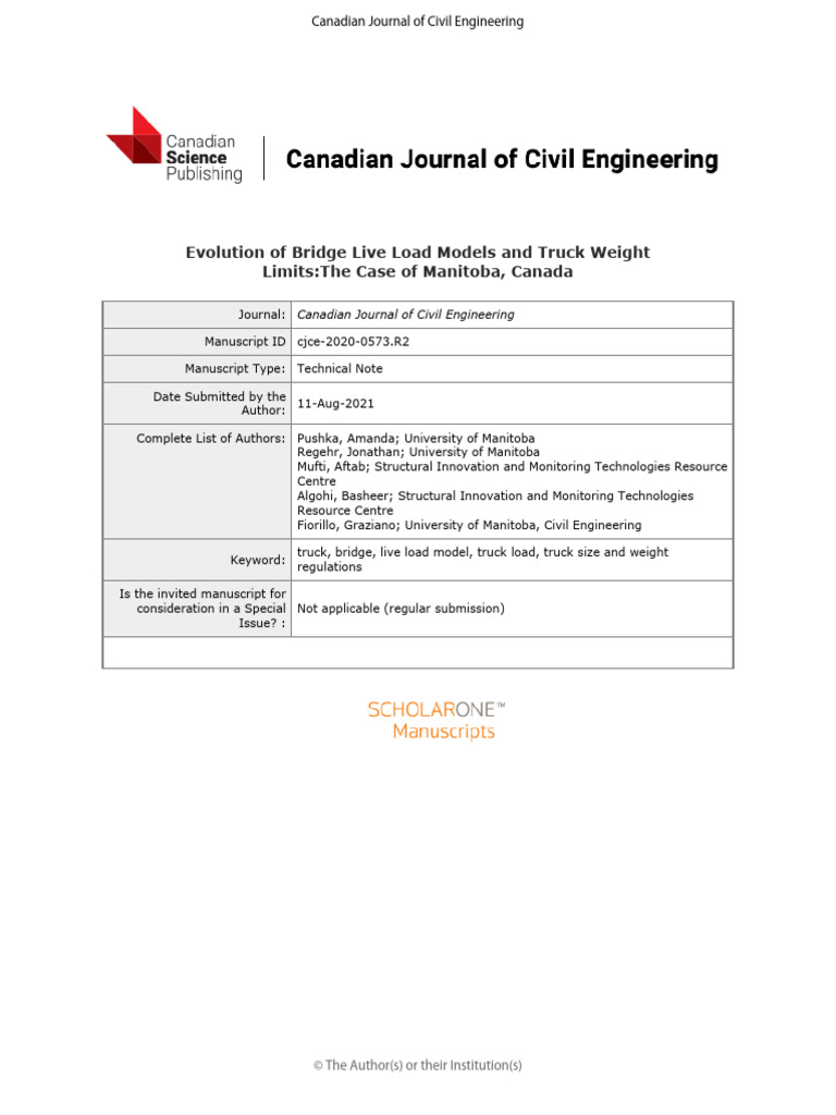 Cjce 2020 0573 Download Free Pdf Truck Reliability Engineering