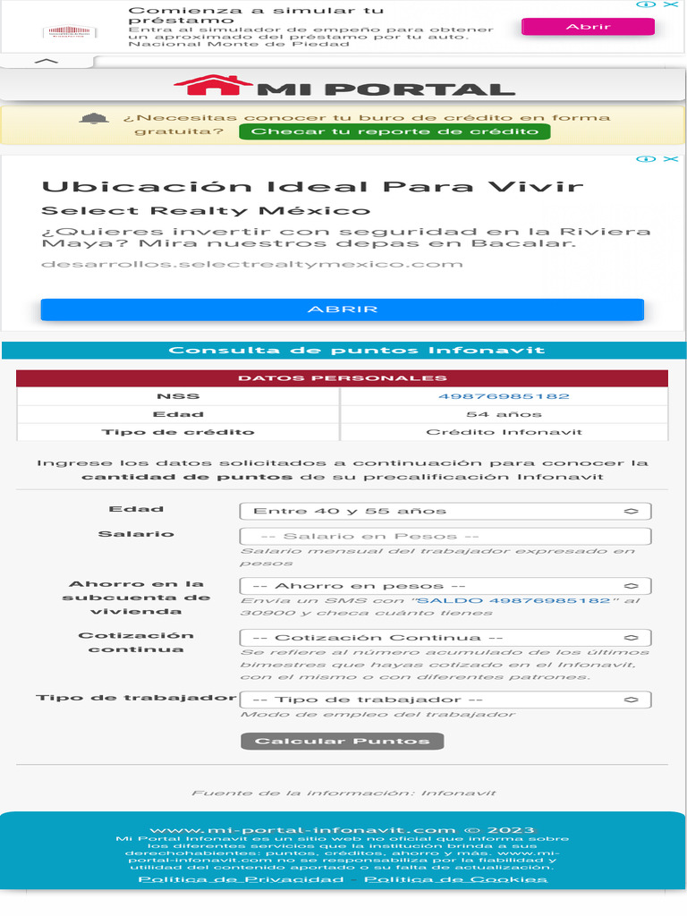 Consulta de Puntos Infonavit 2023 | PDF