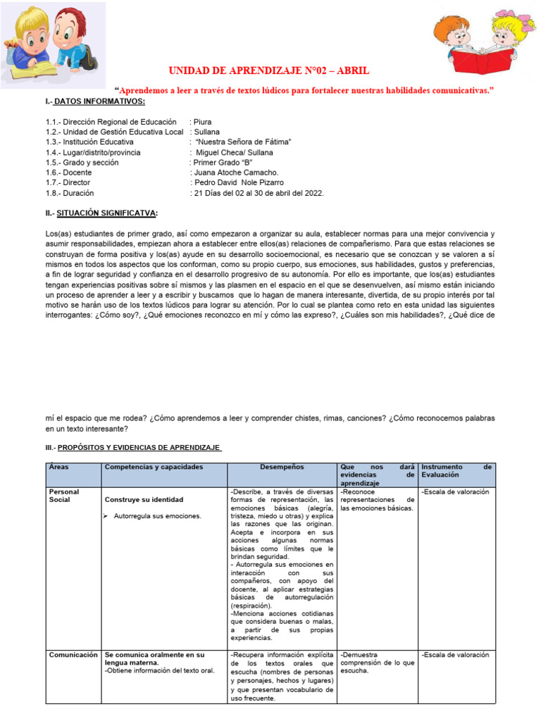 Unidad Abril | PDF | Aprendizaje | Las emociones